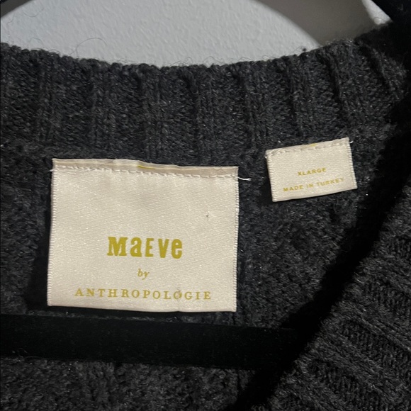 Anthropologie Maeve Cable-Knit Cardigan Sweater in Dark Grey - Picture 4 of 7